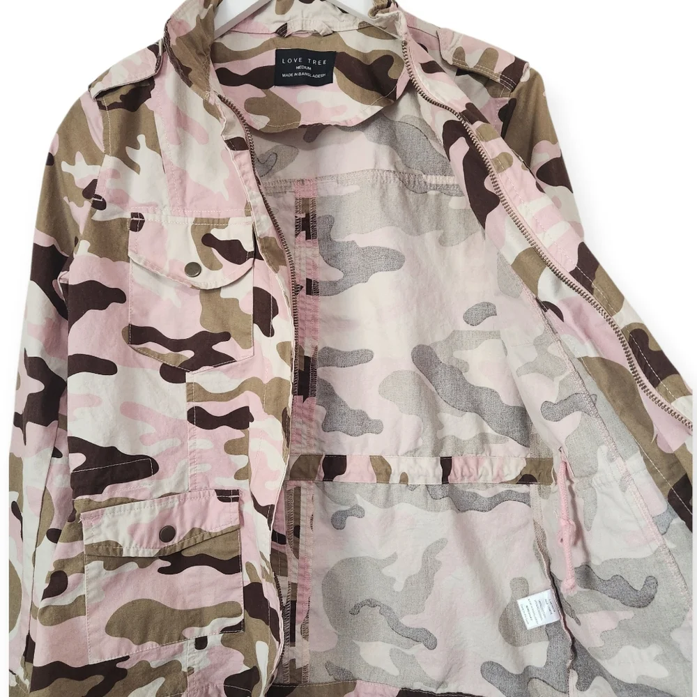 Love Tree Pink Camo Utility Jacket Size M